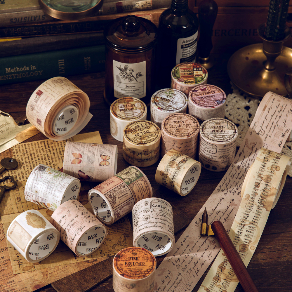 Journamm 30 ミリメートル/40 ミリメートル/50 ミリメートル * 2 メートルヴィンテージ和紙テープ 35 センチメートルサイクル DIY スクラップブッキング装飾ジャンクジャーナルコラージュ文具クラフトテープ