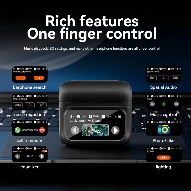 For Xiaomi ANC Wireless Earbuds Bluetooth Earphone Touch Screen airpods Control Active Noise Reduction In Ear Headphone