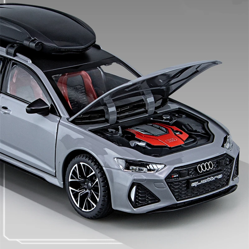 1/24 アウディ RS6 アバントステーションワゴン合金車モデルダイキャストメタルおもちゃの車車モデルシミュレーション音と光子供のおもちゃのギフト