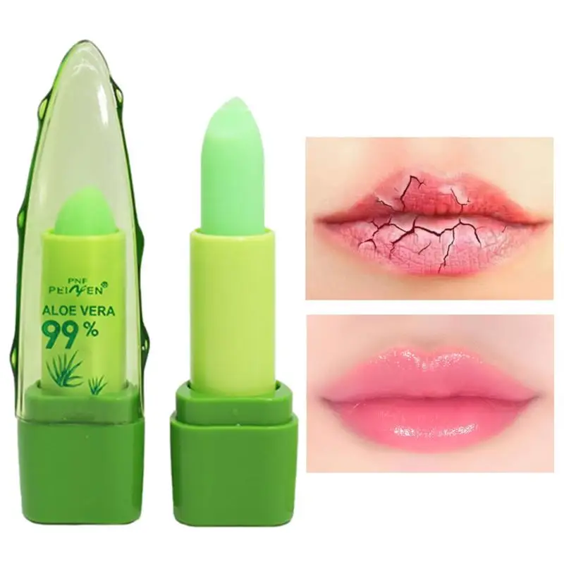 ALOEVERA 온도 변화 컬러 젤리 립스틱, 오래 지속되는 보습, 영양 립 밤, 립 케어