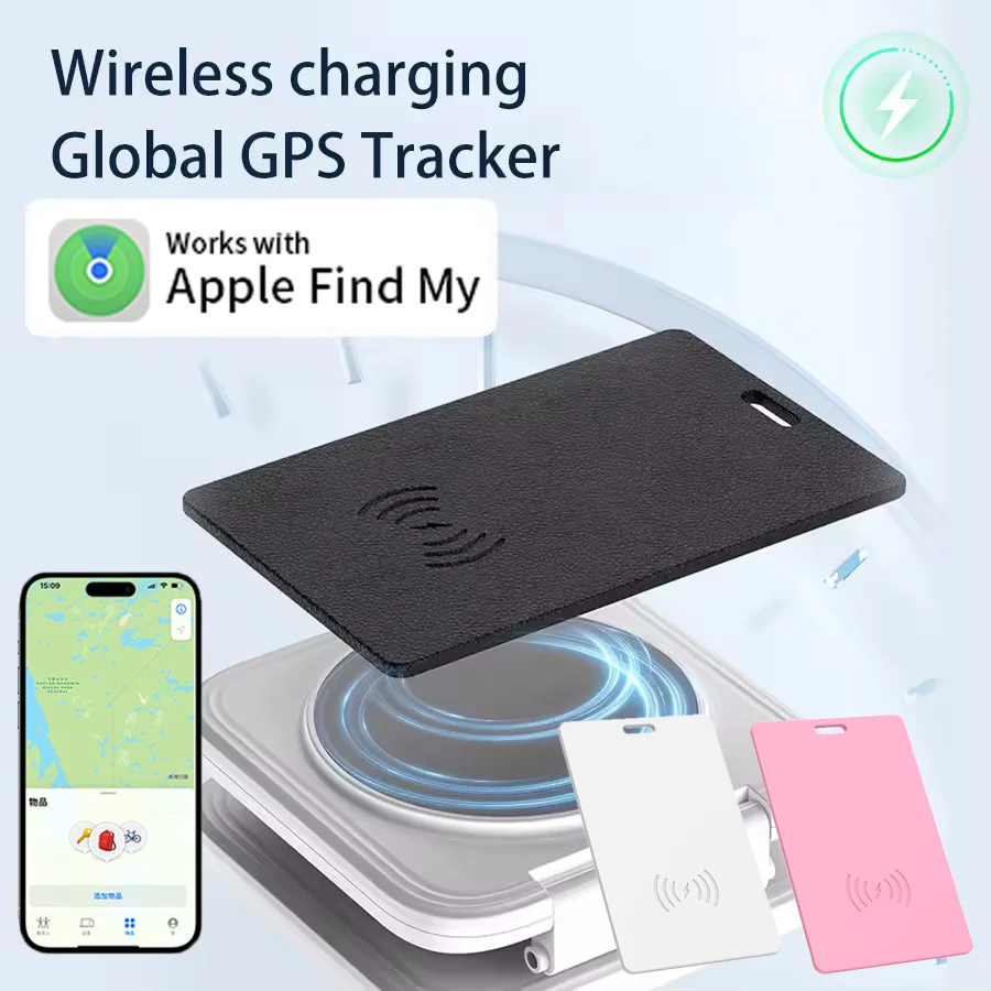 Ультратонкий кошелек для карт слежения, GPS-трекер с защитой от потери, умная метка местоположения для Iphone Find My App, беспроводная зарядка, Ipx6, водонепроницаемый