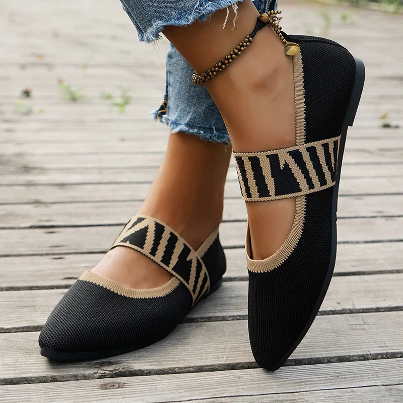 Ballet Flats Sapatos Casuais para Mulheres, Sapatilhas de Mulher Elegante, Confortável Dedo Apontado, Salto Baixo, Descalço, Em Oferta, Frete Grátis