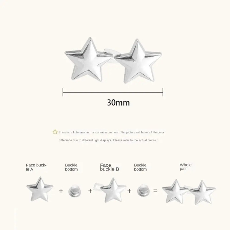 Hebilla de cintura de cinco estrellas, Clips desmontables para pantalones vaqueros, broches de botón, Simple, ajustable, sin costura, accesorios de ropa, 1 par