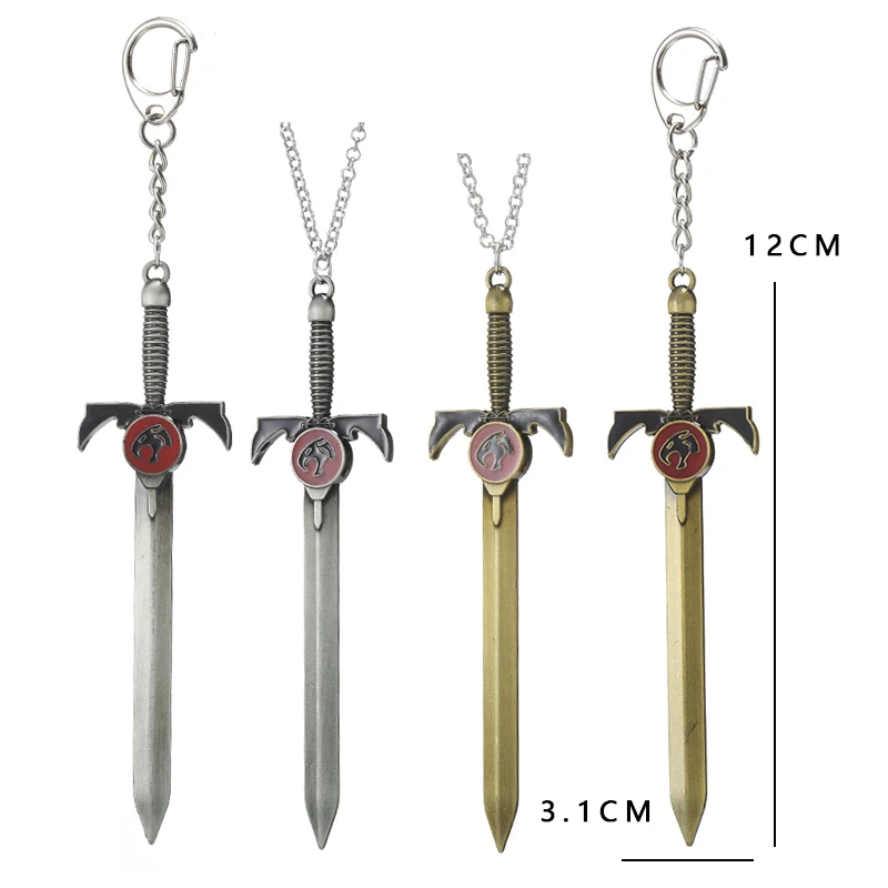 ขายร้อนอะนิเมะ Thundercat ดาบพวงกุญแจผู้ชายอาวุธรุ่น Key CHAIN Keyrings รถอุปกรณ์เสริมของที่ระลึกของขวัญ