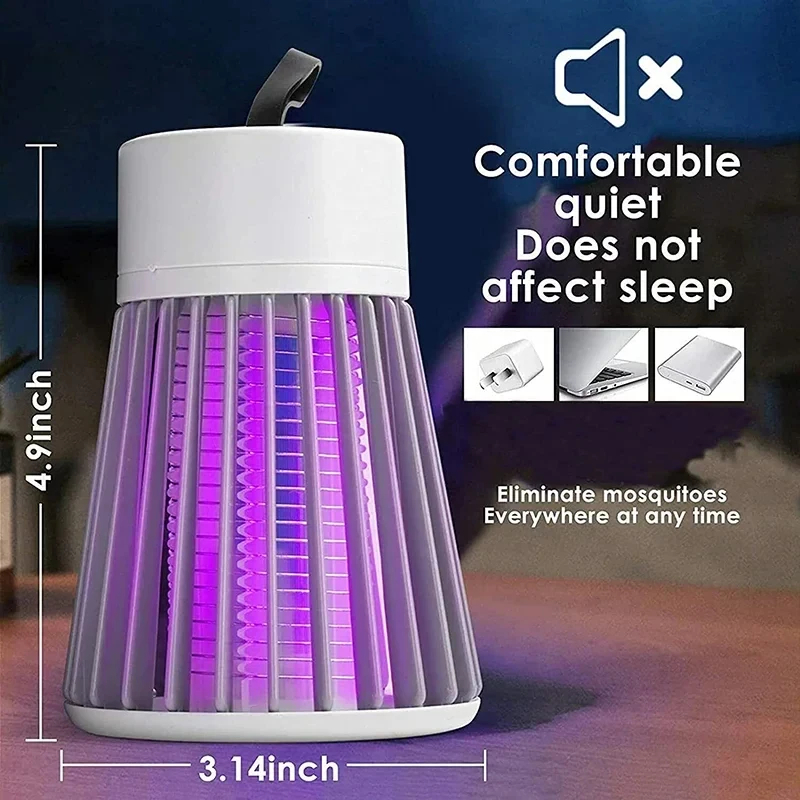 1PC trappola di ricarica USB UV per zanzare per interni ed esterni campeggio viaggio ricarica spina del tesoro può essere trasportata
