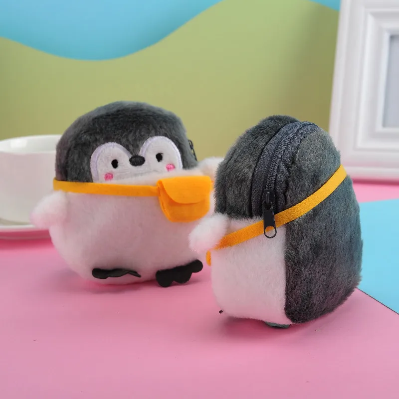Creative น่ารักกระเป๋าเป้สะพายหลังคัสตาร์ด Little Penguin เหรียญพอร์ตซองจดหมายสีแดงข้อมูลสายกระเป๋า