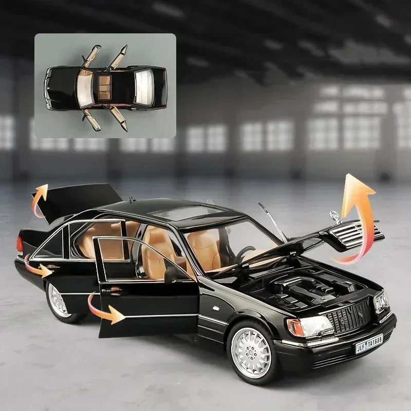 Carro em escala 1:24 mercedes benz s320 w140 liga modelo de carro em miniatura diecast metal som & luz coleção crianças brinquedo veículo presente