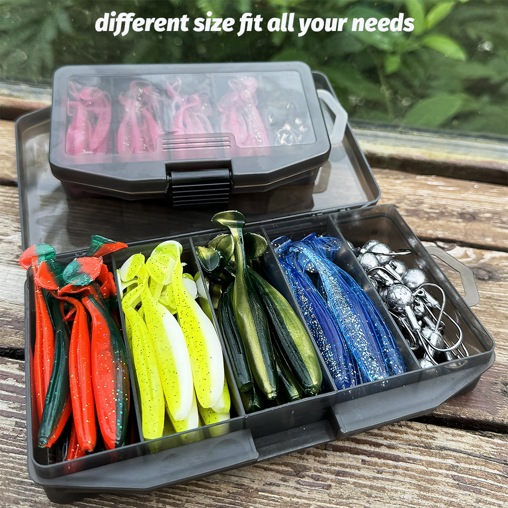 50 шт./кор., металлическая приманка для джиг-приманки 5,5 см, 7 см, 10 см, мягкая приманка, 3 г, 5 г, 7 г, 10 г, 14 г, крючок для джиг-головки, рыболовная коробка, набор тонующих приманок Pesca Swimbait