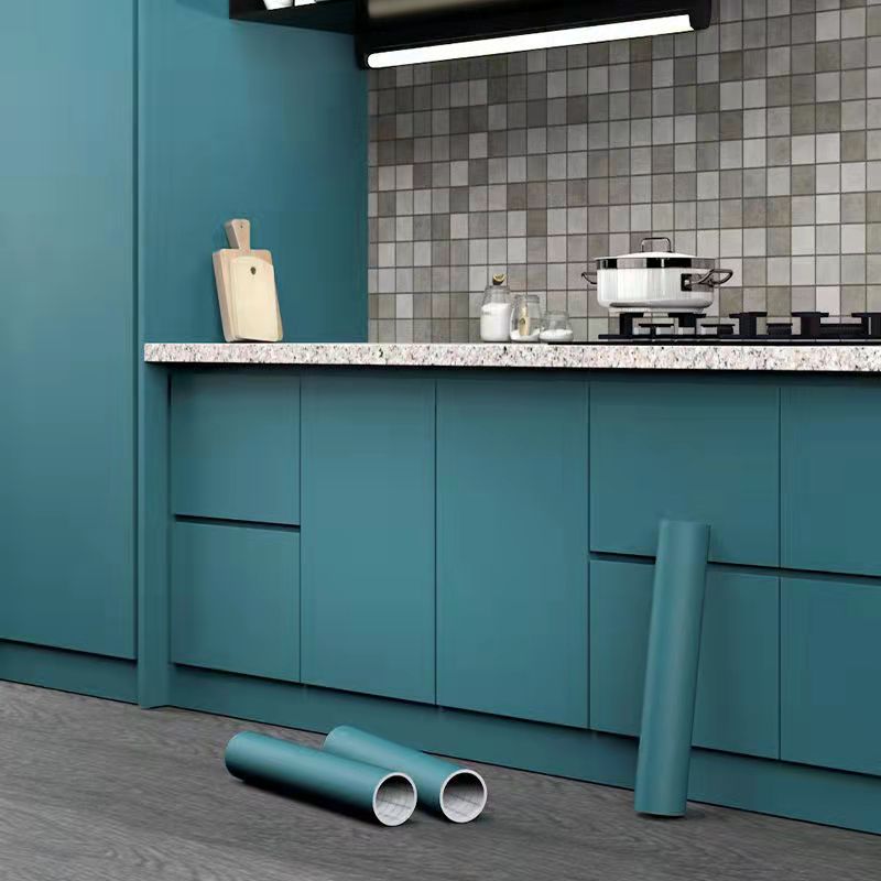 Película mate para decoración de cocina, papel tapiz de vinilo grueso autoadhesivo impermeable de Color sólido, pegatinas de pared para decoración del hogar y dormitorio