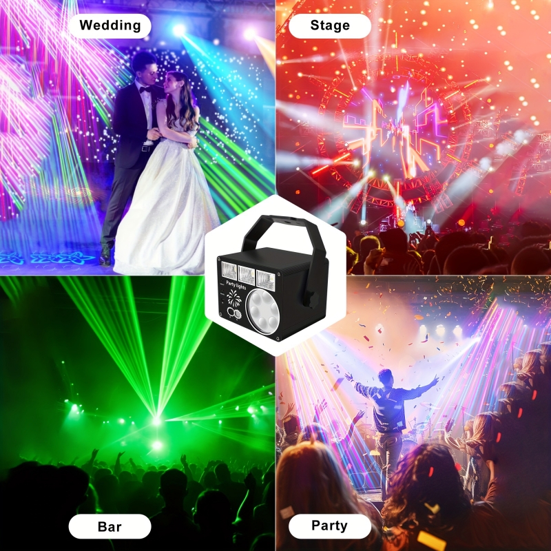 ディスコライトパーティーライト DJ ライト LED プロジェクターハニカムパターン音楽制御舞台効果ライトパーティーホームホリデーデコレーション