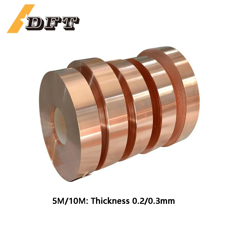 Länge 5/10 m, Dicke 0,2/0,3/0,4 mm, Breite 7/10/15/20/25 mm, T2-Streifen aus reinem Kupfer für Bauunternehmer und Heimwerkerprojekte