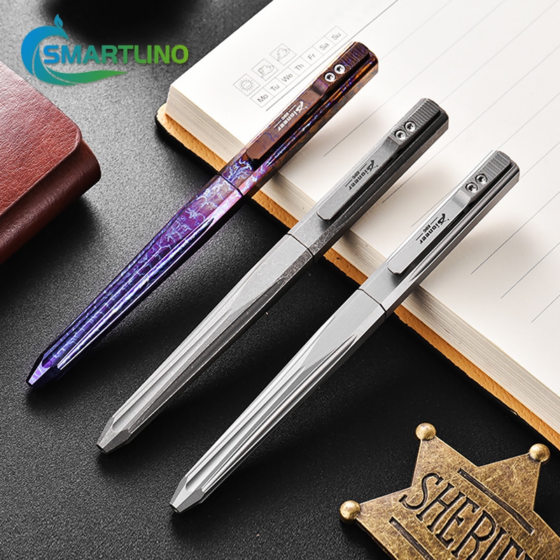 Press Type Titanium Tactical Pen with Glass Breaker for Emergency Survival Security Protection Personal Defense Tools