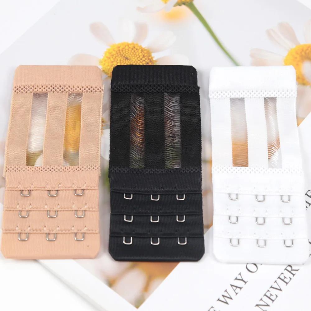 3 uds mujeres 3 filas 3 hebillas extensión de sujetador extensores de correa gancho elástico Clip hebilla de cinturón ajustable accesorios de sujetador