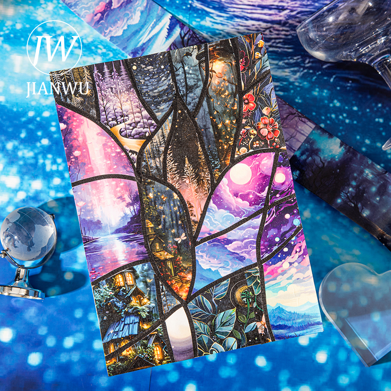 JIANWU 45mm*200cm Magical Corridor Series Vintage Forest Landscape Material Collage Washi Tape Creative DIY Journal Stationery