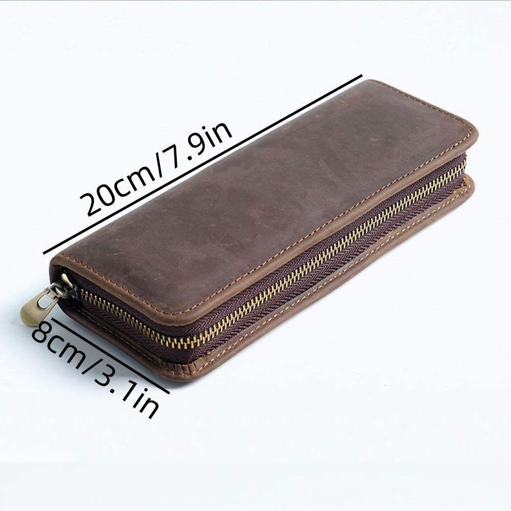 ของแท้หนัง Multi-Functional Pencilcase พร้อมผู้ถือปากกาซิปปากกาเครื่องเขียน