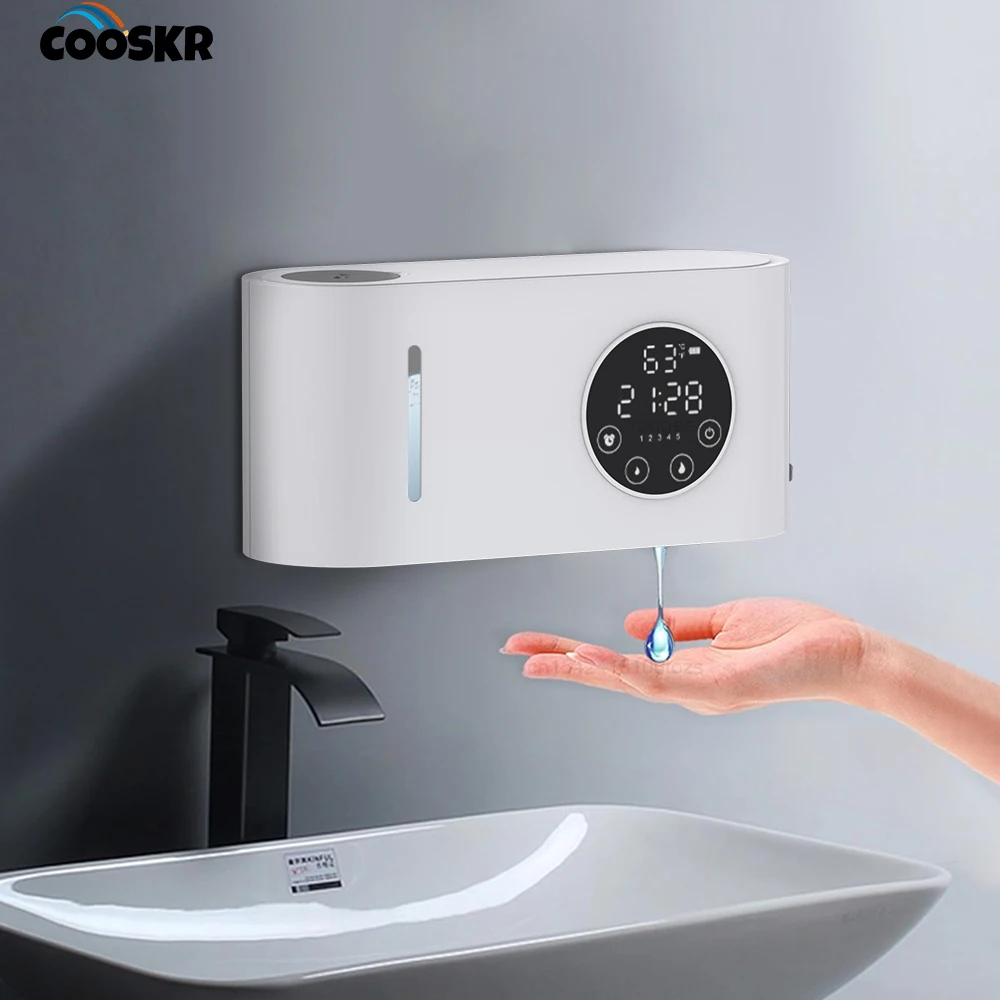 Automatischer Seifenspender, wandmontierter, berührungsloser Sensor-Seifenspender mit LED-Bildschirm, 500 ml Handwasch-Seifenspender aus flüssigem Schaum