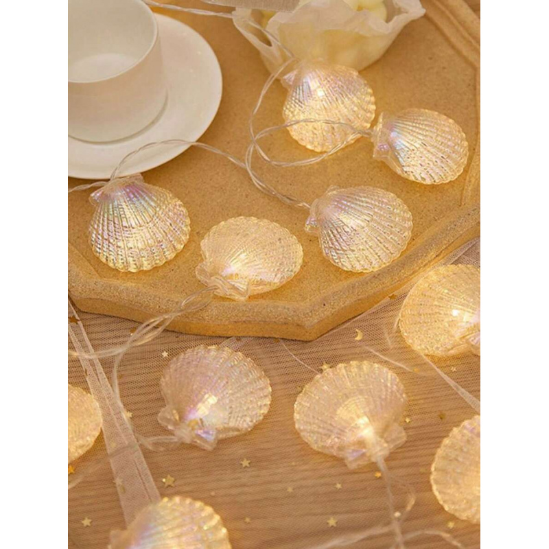 LED Seashell String Light Wall Decoration, Home Room Decor Light Camping Atmosphere Light Bedroom & Party Decoration Home Decor