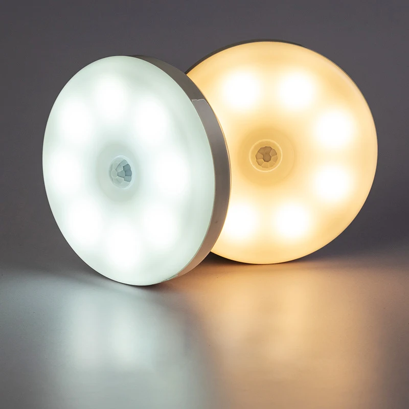LED Motion Sensor Light Wireless Night Light ภายใต้ตู้ Light Closet โคมไฟสมาร์ทติดผนัง Body Induction โคมไฟตกแต่งบ้าน