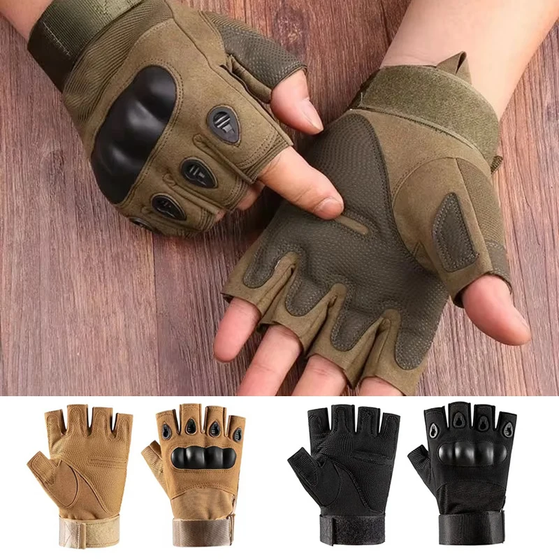 Herren Halbfinger-Handschuhe, Outdoor, taktisch, atmungsaktiv, verschleißfest, Handschuhe, Sport, Schießen, Jagd, Radfahren