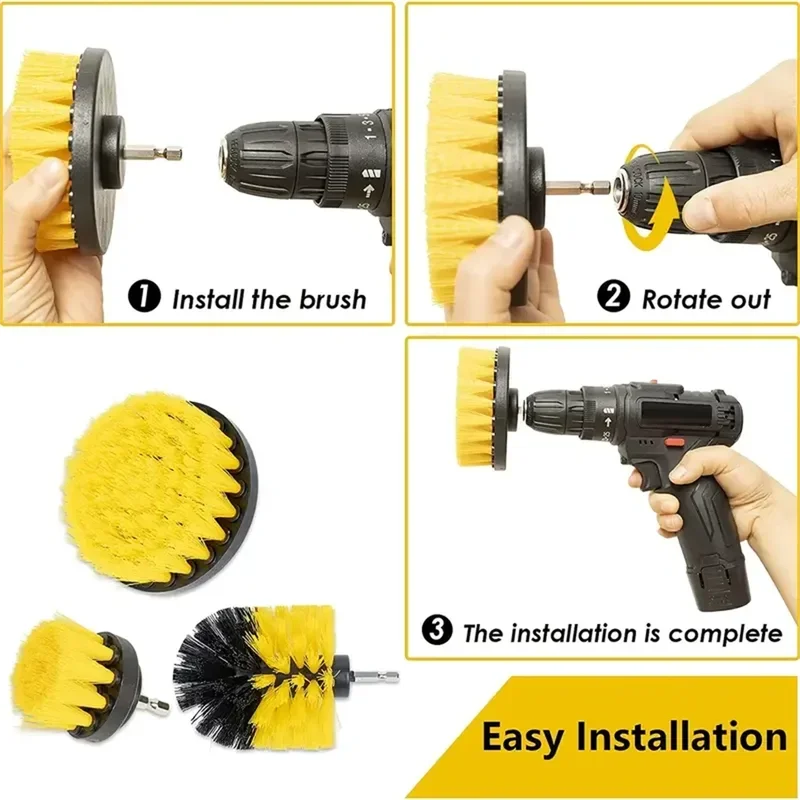 3 ชิ้น/เซ็ตเจาะชุดแปรง Power Scrubber ล้างแปรงทําความสะอาดชุดเครื่องมือสําหรับ Grout ชั้นอ่างอาบน้ํากระเบื้องห้องน้ําห้องครัวพื้นผิว