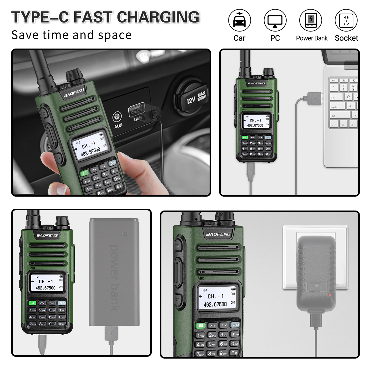 BaoFeng UV-13 PRO V1 V2 High Power Multi Band Walkie Talkie Type C Charger Long Range UV-13 UV-5R Transceiver Ham Two Way Radio