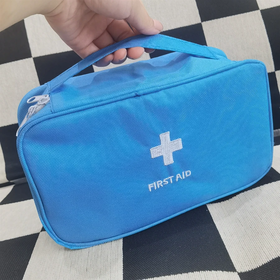 Kit de primeiros socorros para medicina saudável, pano oxford, portátil, armazenamento de viagem, kit de emergência, sacola médica ao ar livre, estojo de armazenamento vermelho