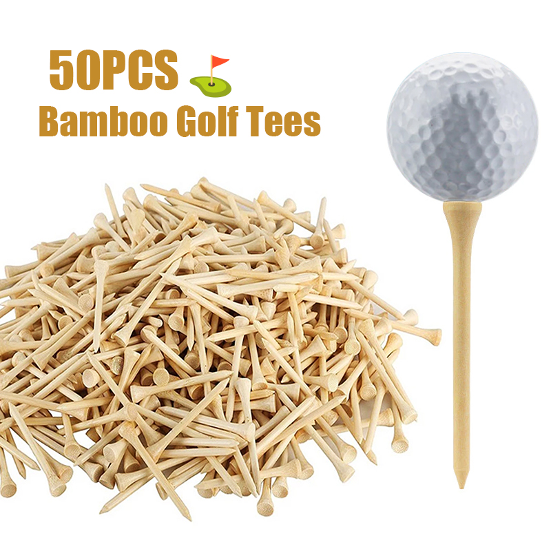 50 Uds. Tees de Golf de madera de bambú soporte de pelotas de Golf de entrenamiento especializado 42mm/ 54mm/ 70mm/ 83mm