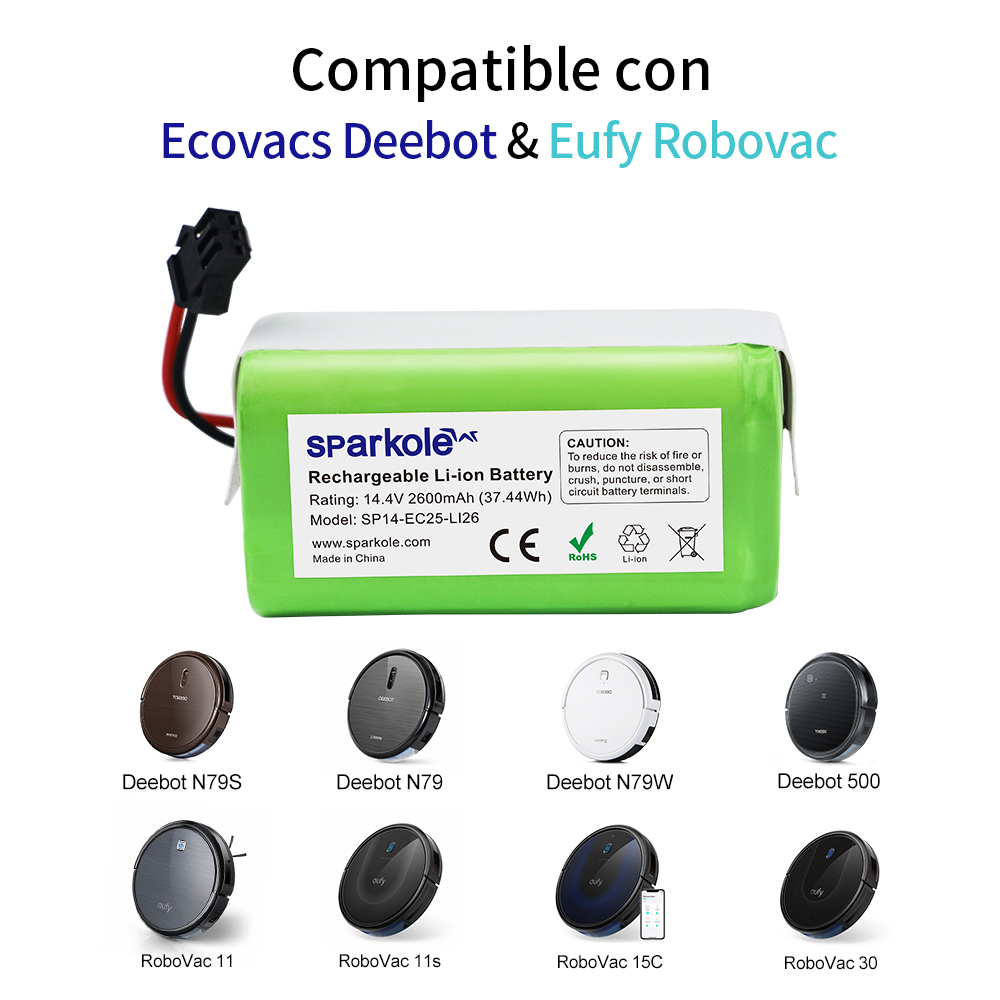 Сменный аккумулятор 14,4 В, 2600 мАч для Conga Excellent 990 1090 1790 Deebot N79S N79 DN622 Robovac 11 11S 11S Max, 30, 30C, G30