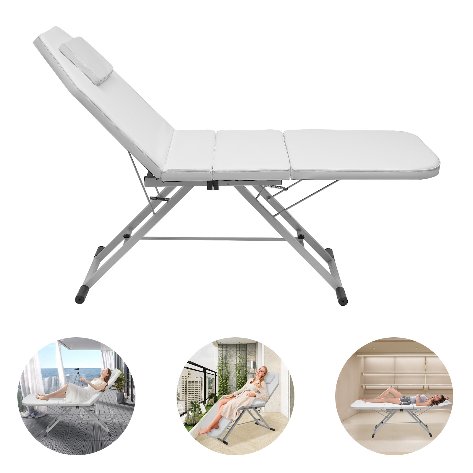 3-teiliger Klapp massage tisch verstellbares tragbares Schönheits kosmetik bett mit Aufbewahrung tasche für Spa Tattoo Massage bett