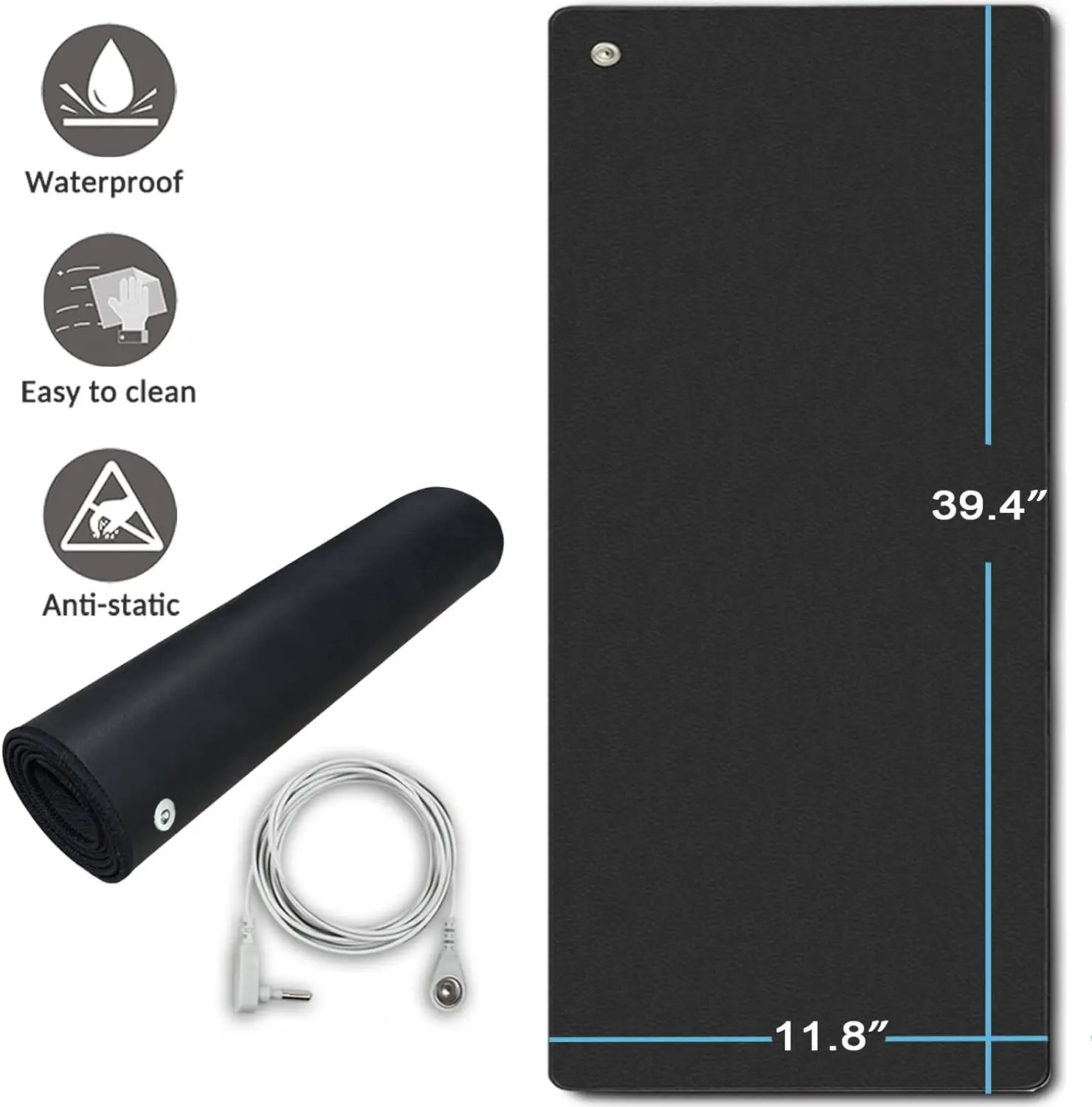 MAXSHARER Grounding Rubber Leather mat Earthing sleep mat computer mouse pad Grounding foot mat desk mat for Better sleep health