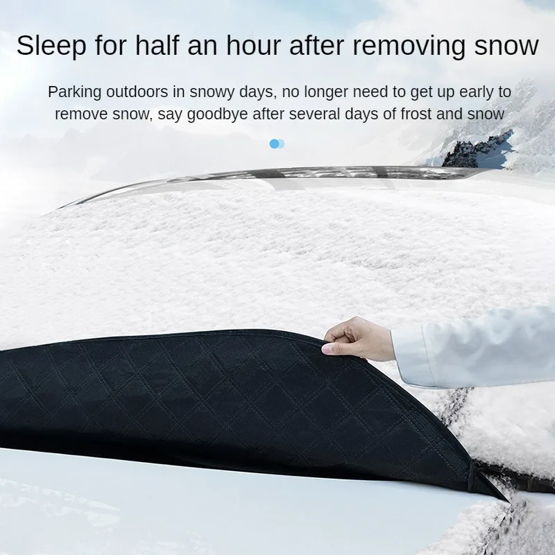 LEIBOO ฝาครอบบังแดดกระจกรถยนต์ Snow Sun Shade กันน้ํารถยนต์ฝาครอบแม่เหล็กรถฝาครอบกระจกด้านหน้า