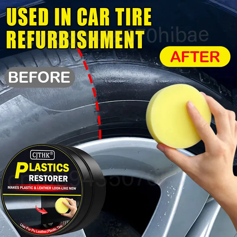 Restaurador de plástico para coche, agente de revestimiento de cera para renovación de paneles y cuero Interior de coche, brillo negro, revestimiento de reparación y pulido automático