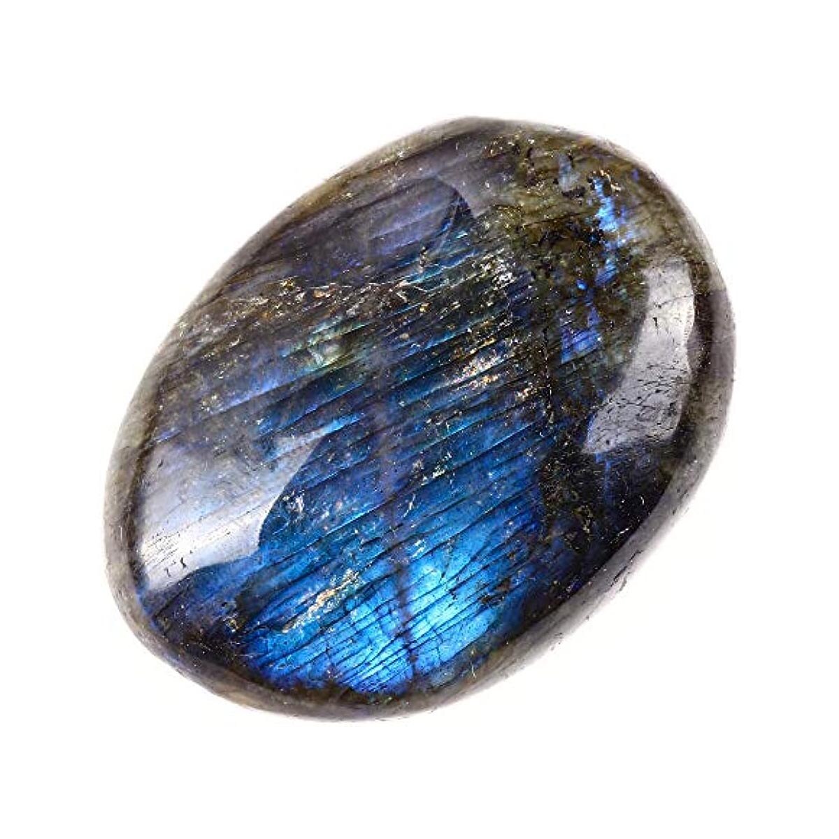 天然ラブラドライトパームストーン、チャクラレキポリッシュ、ヒーリングクリスタル、ストレス解消、不安療法、セットあたり2個