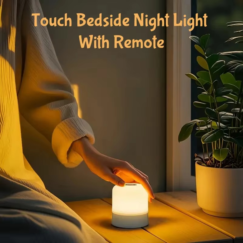 13 Color LED Table Lamp - Touch & Remote Control Dimmable Rechargeable Bedside Night Lamp for Room Decor