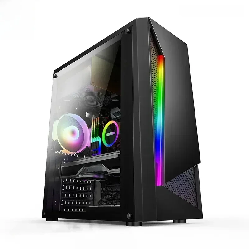 Aotesier ПК игровой i9 i7 компьютер акриловая световая полоса передняя панель верхний источник питания боковой прозрачный корпус игровой atx хост-бокс