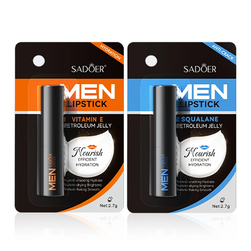 SADOER Bálsamo labial masculino hidratante anti rachaduras reparação nutritivo batom hidratante lábios masculinos produtos de cuidados com a pele