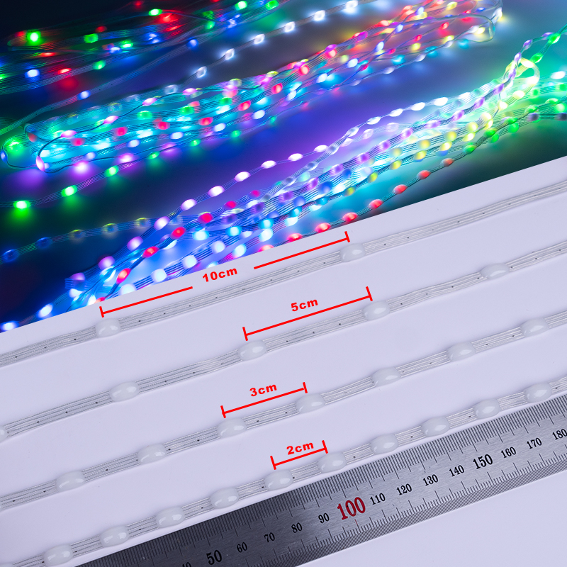 5V 12V 4pin retorno de datos WS2811 WS2812 luces LED de cadena de píxeles de semillas a todo Color direccionable individualmente RGB para luz de cortina DIY