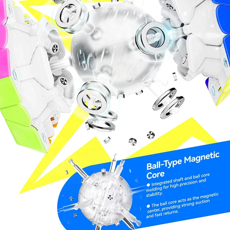 Gan megaminx novo uv fosco mega maglev 160 original de alta qualidade velocidade cubo mágico dodecaedro ímãs velocidade quebra-cabeça presente brinquedos