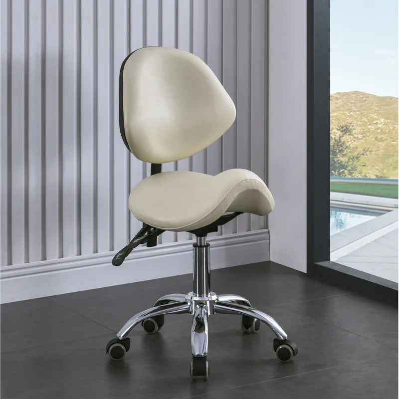 Dental Practitioner Saddle Chair Rotating Beauty Salon & Barber Stool with Backrest Adjustable Makeup Chair for Comfortable Use