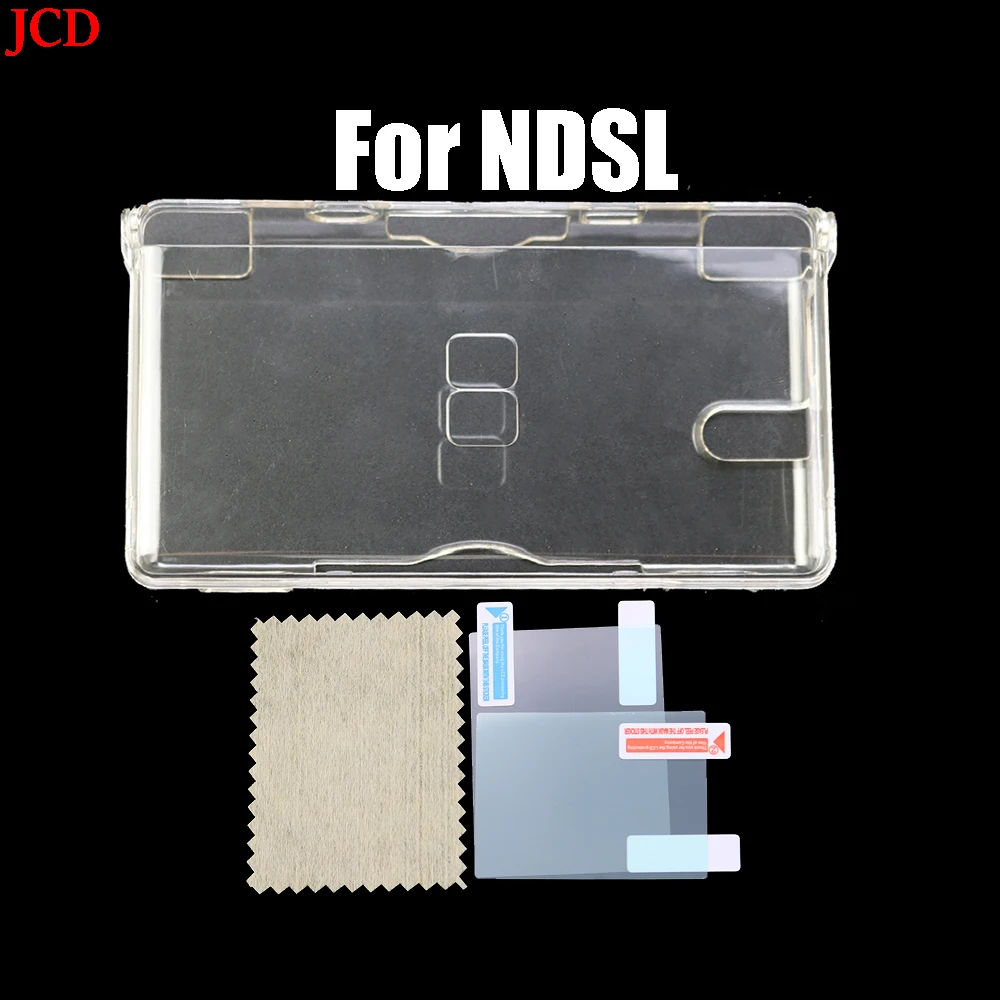 Custodia in plastica trasparente con guscio in cristallo per Nintend DSL NDS Lite NDSL per console DSi NDSi XL LL con pellicola protettiva per schermo