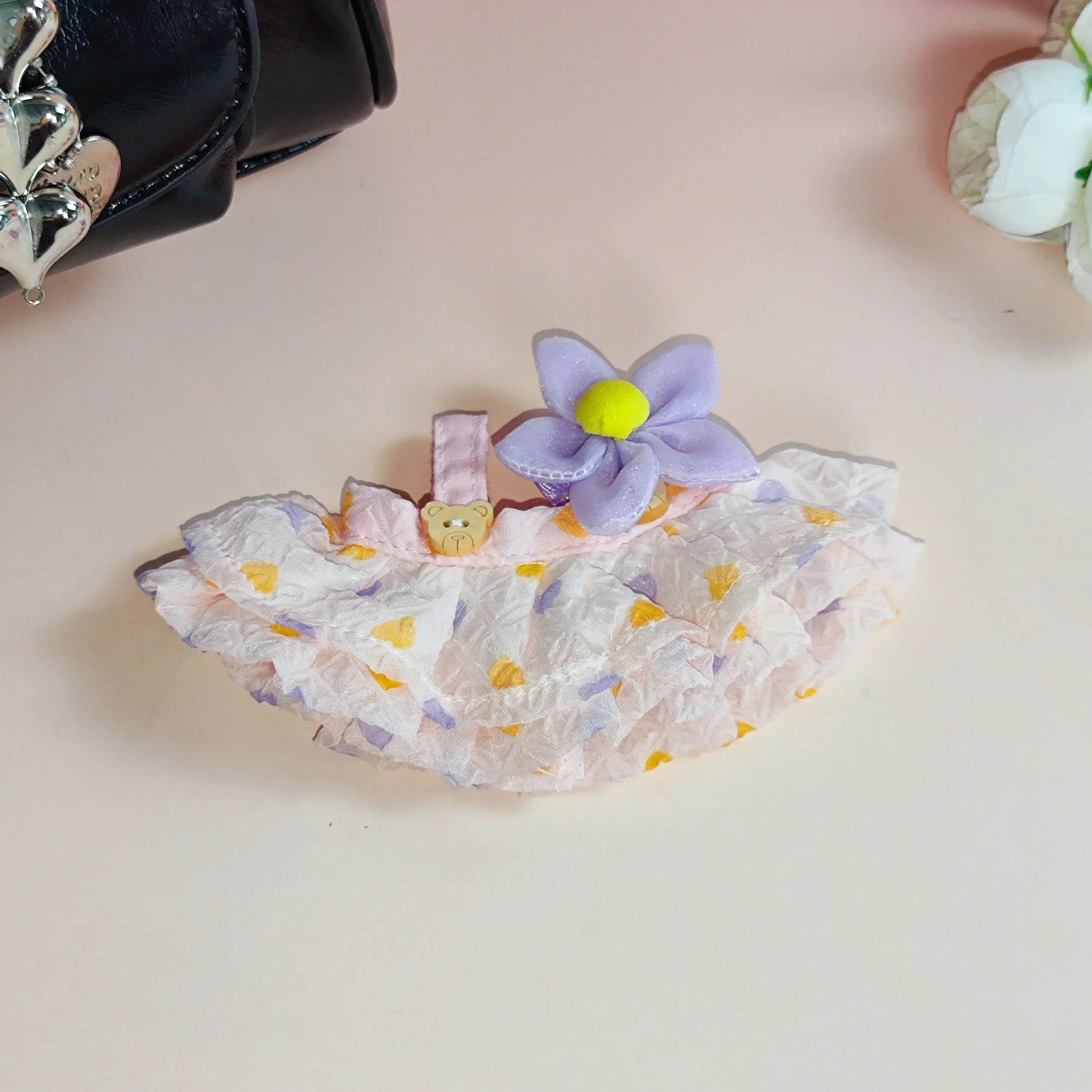 Tenue de poupée Labubu de 17cm, jupe froissée, ensemble d'épingles à cheveux à fleurs, chapeau de pêcheur, vêtements Labubu Ropa Labubu