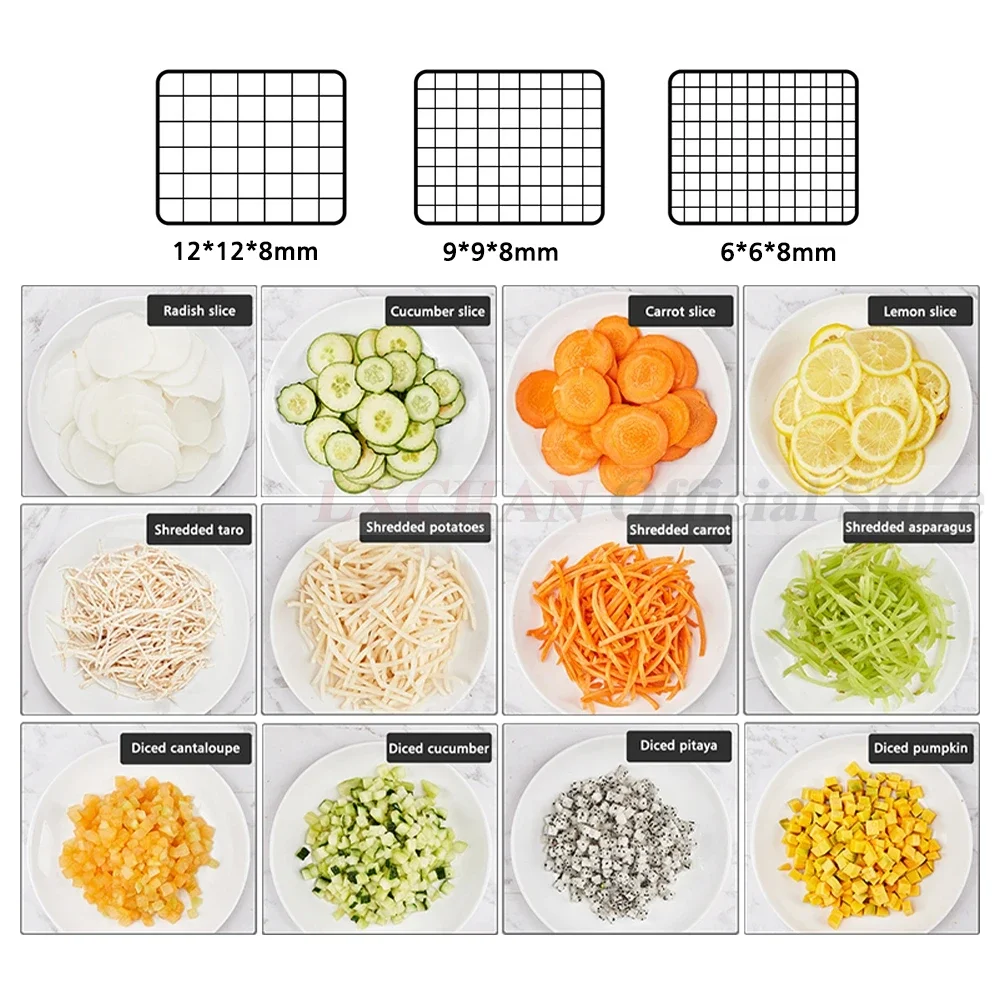 HomeWise K8600 Vegetable Cutter Slicing Shredding Dicing Maker Food Processor with 3 Blade Multifunctional Cutter