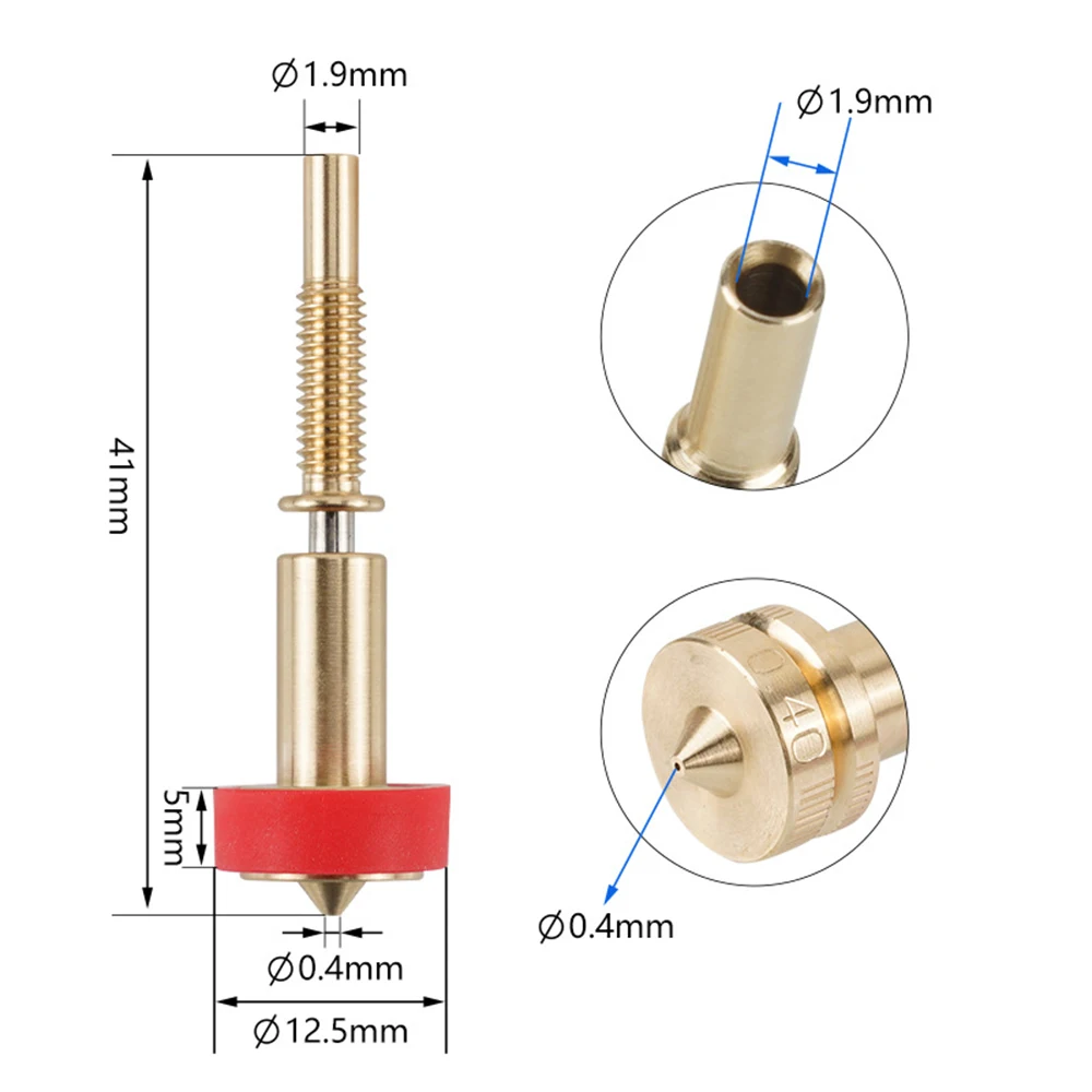 Upgraded Nozzle For REVO Hotends Clone Nozzle All-in-one Bimetal 0.25/0.4/0.6/0.8mm Heatbreak Brass Titanium For Hotend Extruder