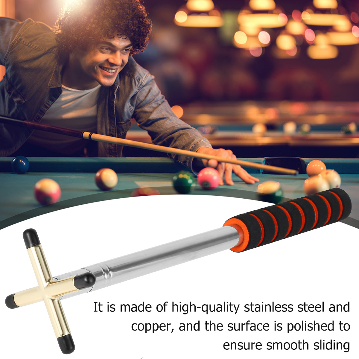 Bâton de pont de queue de billard rétractable, tête de pont de subdivision, extensible, table de billard, 12.8-60"
