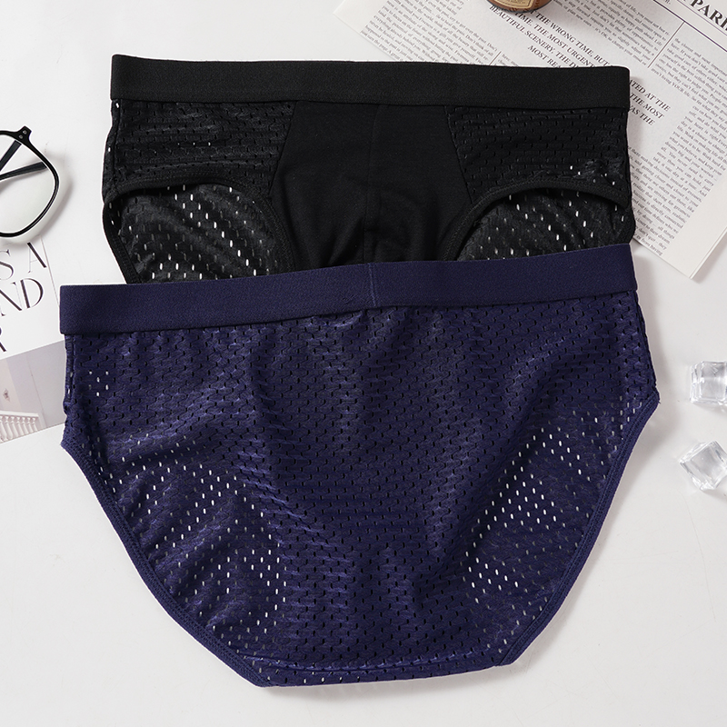 Мужские трусы-боксеры, мужские однотонные нижнее белье, мужские дышащие сетчатые трусы из ледяного шелка, мужские интимные трусы 4XL