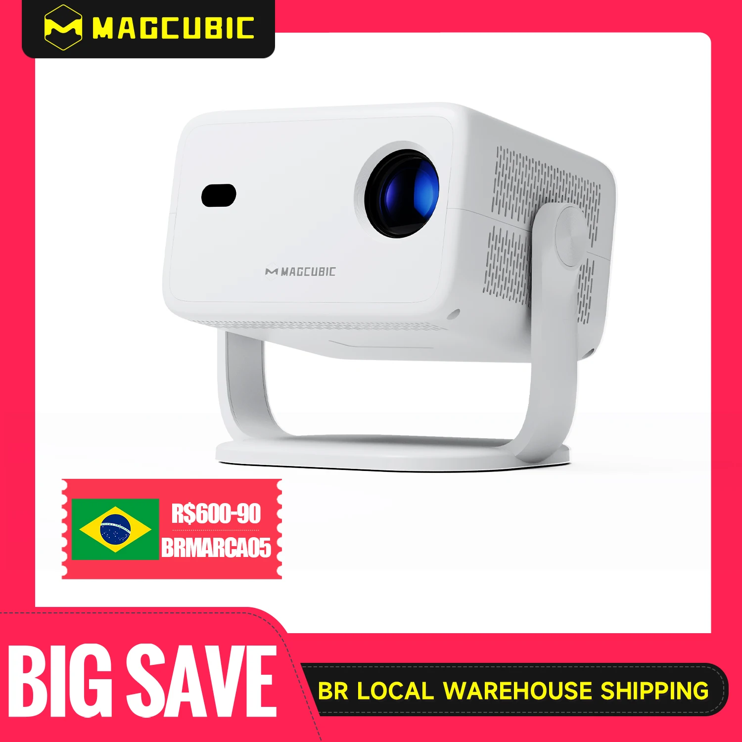 Magcubic nativo 1080p 650ansi 4k android11 l018 projetor com foco de correção keystone automática wifi6 bt5.2 filme portátil ao ar livre