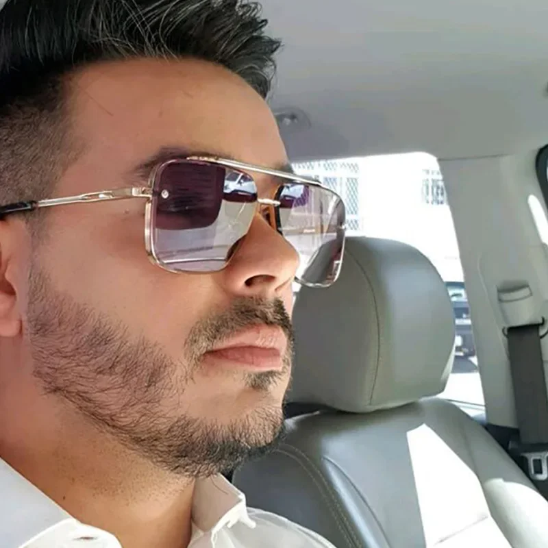 Nuevas gafas De Sol cuadradas clásicas De moda, gafas De Sol De Metal con diseño De marca Vintage para hombres y mujeres, gafas De Sol UV400