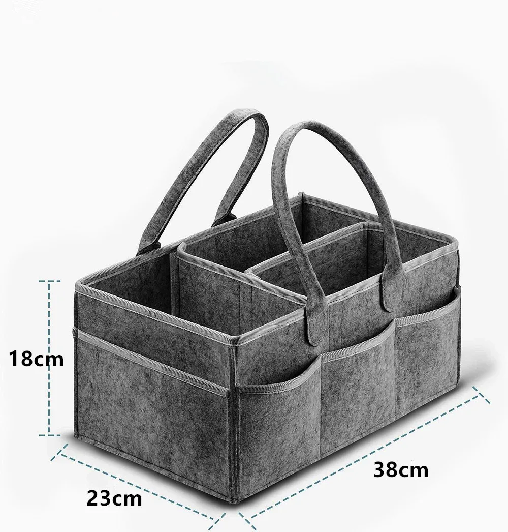 Multifunctional Felt กระเป๋าผ้าอ้อมเด็กทารกแรกเกิดกิจกรรม Nursery Organizer ผ้าอ้อม Stackers & Caddies กระเป๋าผ้าอ้อมกระเป๋าเก็บขนาดใหญ่