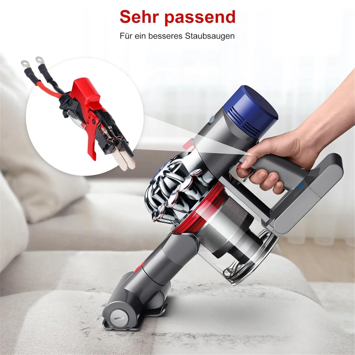 XFDE V8 Switch Assembly for Dyson V8 SV10 Vacuum Cleaner Accessories, Power Trigger Parts Replacement Parts Red Switch Button