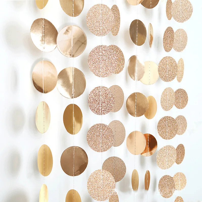 Guirnalda de pancarta de papel dorado champán con purpurina de 4M, decoración de feliz cumpleaños para adultos, niños, niñas, Baby Shower, decoración del banquete de boda